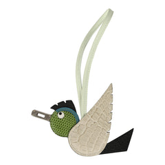 Hermes Birdy Charm Beton, Black, Pelouse, Blue Jean, Vert Fizz Matte Alligator Mississippiensis, Chevre Mysore, Shiny Lizard Niloticus, Epsom, Milo Lambskin Palladium Hardware
