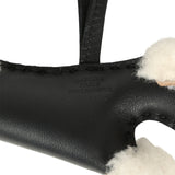 Hermes Budy Charm Black Milo Lambskin and Ecru Merino Sheepskin - Thumbnail View 4