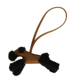 Hermes Budy Charm Kraft and Black Milo Lambskin and Merino Sheepskin - Thumbnail View 1