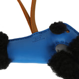 Hermes Budy Charm Bleu Hydra, Sesame, Black Milo Lambskin and Merino Wool - Thumbnail View 4
