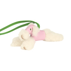 Hermes Budy Bag Charm Mauve Sylvestre, Vert Yucca and Ecru Milo Lambskin and Merino Wool