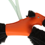 Hermes Budy Bag Charm Black, Feu and Vert Peppermint Milo Lambskin and Merino Wool - Thumbnail View 4
