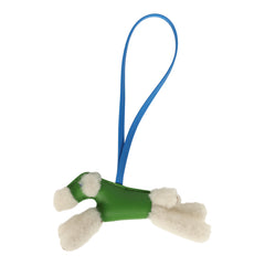 Hermes Budy Charm Vert Yucca and Bleu Hydra Milo Lambskin and Ecru Merino Wool