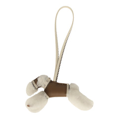 Hermes Budy Rock Charm Ecru, Etoupe, Craie and Gris Etain Milo Lambskin and Merino Wool