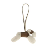 Hermes Budy Rock Charm Ecru, Etoupe, Craie and Gris Etain Milo Lambskin and Merino Wool - Thumbnail View 3