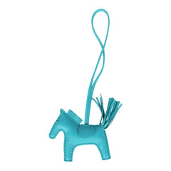 Hermes Rodeo Bag Charm PM Bleu Aztec Milo Lambskin