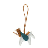 Hermes Rodeo Bag Charm PM Bleu Brume, Sesame, Vert Bosphore Milo Lambskin - Thumbnail View 2