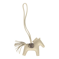 Hermes Rodeo Bag Charm PM Craie Milo Lambskin Ombre Varanus Salvator Lizard Touch