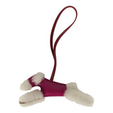 Hermes Budy Charm Ecru, Rose Pourpre, Rouge Grenat Milo Lambskin and Merino Wool - Thumbnail View 1
