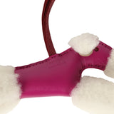 Hermes Budy Charm Ecru, Rose Pourpre, Rouge Grenat Milo Lambskin and Merino Wool - Thumbnail View 3