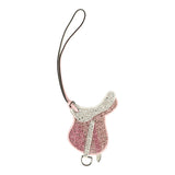 Hermes Pink Bedazzled Paddock Saddle Bag Charm Rose Sakura, White Swift Palladium Hardware - Thumbnail View 1