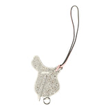 Hermes Pink Bedazzled Paddock Saddle Bag Charm Rose Sakura, White Swift Palladium Hardware - Thumbnail View 3