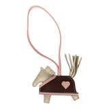 Hermes Rodeo Robeo Coeur Charm PM Craie, Rose Sakura & Terre Milo Lambskin - Thumbnail View 1