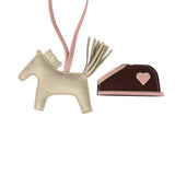 Hermes Rodeo Robeo Coeur Charm PM Craie, Rose Sakura & Terre Milo Lambskin - Thumbnail View 3