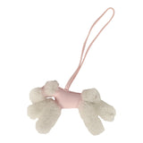 Hermes Budy Bag Charm Rose Darling Milo Lambskin, Ecru Merino Wool - Thumbnail View 1