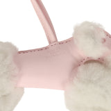 Hermes Budy Bag Charm Rose Darling Milo Lambskin, Ecru Merino Wool - Thumbnail View 3