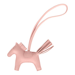 Hermes Rodeo Bag Charm PM Rose Sakura Milo Lambskin