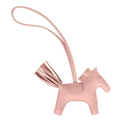 Hermes Rodeo Bag Charm PM Rose Sakura Milo Lambskin