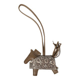 Hermes Rodeo Rock Bag Charm PM Ombre Shiny Varanus Salvator Lizard and Etoupe Milo Lambskin Palladium Hardware - Thumbnail View 1