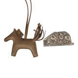 Hermes Rodeo Rock Bag Charm PM Ombre Shiny Varanus Salvator Lizard and Etoupe Milo Lambskin Palladium Hardware - Thumbnail View 3