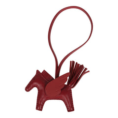Hermes Pegase Rodeo Bag Charm PM Rouge Grenat Milo Lambskin
