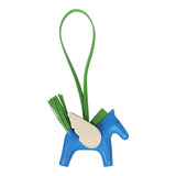 Hermes Pegase Rodeo Bag Charm PM Bleu Zanzibar, Vert Yucca Milo Lambskin, Craie Matte Alligator Touch - Thumbnail View 2