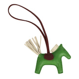 Hermes Rodeo Bag Charm PM Vert Yucca, Craie, Rouge H Milo Lambskin - Thumbnail View 2