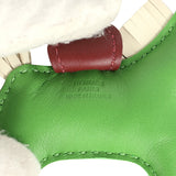 Hermes Rodeo Bag Charm PM Vert Yucca, Craie, Rouge H Milo Lambskin - Thumbnail View 3