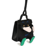 Hermes Mini Kelly Doll Idole Bag Charm Black, Mauve Pale, Vert Menthe, Bleu France Tadelakt, Chevre Mysore Palladium Hardware - Thumbnail View 3