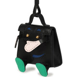 Hermes Mini Kelly Doll Idole Bag Charm Black, Mauve Pale, Vert Menthe, Bleu France Tadelakt, Chevre Mysore Palladium Hardware - Thumbnail View 5