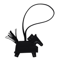 Hermes Rodeo Rock Bag Charm PM Black Milo Lambskin Palladium Hardware