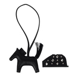 Hermes Rodeo Rock Bag Charm PM Black Milo Lambskin Palladium Hardware - Thumbnail View 4