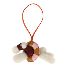 Hermes "A La Mer" Budy Charm Ecru, Rouge H, Feu, Sesame, Rose Sakura Merino Wool and Milo Lambskin
