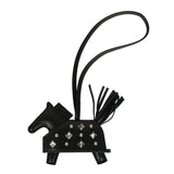 Hermes Rodeo Rock Bag Charm PM Black Milo Lambskin Palladium Hardware - Thumbnail View 1