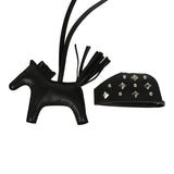 Hermes Rodeo Rock Bag Charm PM Black Milo Lambskin Palladium Hardware - Thumbnail View 3