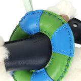 Hermes "A La Mer" Budy Charm Ecru, Bleu Nuit, Vert Peppermint, Bleu Hydra, Vert Yucca Merino Wool and Milo Lambskin - Thumbnail View 3