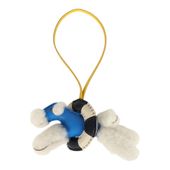 Hermes "A La Mer" Budy Charm Ecru, Bleu Hydra, Jaune De Naples, Bleu Nuit, Craie Merino Wool and Milo Lambskin