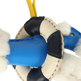 Hermes "A La Mer" Budy Charm Ecru, Bleu Hydra, Jaune De Naples, Bleu Nuit, Craie Merino Wool and Milo Lambskin - Thumbnail View 3