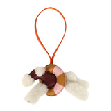 Hermes "A La Mer" Budy Charm Ecru, Rouge H, Feu, Sesame, Rose Sakura Merino Wool and Milo Lambskin - Thumbnail View 1
