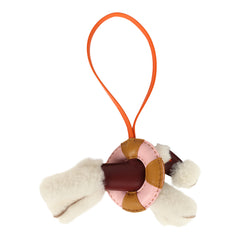 Hermes "A La Mer" Budy Charm Ecru, Rouge H, Feu, Sesame, Rose Sakura Merino Wool and Milo Lambskin