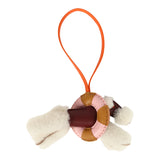 Hermes "A La Mer" Budy Charm Ecru, Rouge H, Feu, Sesame, Rose Sakura Merino Wool and Milo Lambskin - Thumbnail View 2
