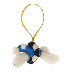 Hermes "A La Mer" Budy Charm Ecru, Bleu Hydra, Jaune De Naples, Bleu Nuit, Craie Merino Wool and Milo Lambskin