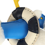 Hermes "A La Mer" Budy Charm Ecru, Bleu Hydra, Jaune De Naples, Bleu Nuit, Craie Merino Wool and Milo Lambskin - Thumbnail View 3