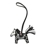 Custom Skeleton Swarovski Crystal Hermes Bedazzled Pegase Rodeo Bag Charm PM So Black Milo Lambskin - Thumbnail View 1