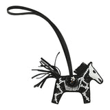Custom Skeleton Swarovski Crystal Hermes Bedazzled Pegase Rodeo Bag Charm PM So Black Milo Lambskin - Thumbnail View 2