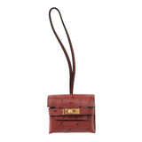 Hermes Kelly Festival Bag Charm Rouge H Ostrich Gold Hardware - Thumbnail View 1