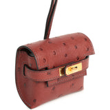 Hermes Kelly Festival Bag Charm Rouge H Ostrich Gold Hardware - Thumbnail View 2