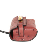 Hermes Kelly Festival Bag Charm Rouge H Ostrich Gold Hardware - Thumbnail View 3