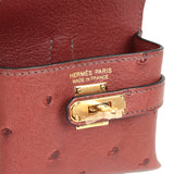 Hermes Kelly Festival Bag Charm Rouge H Ostrich Gold Hardware - Thumbnail View 7