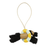 Hermes "A La Mer" Budy Charm Black, Dune, Craie, Jaune De Naples, Vert Peppermint Merino Wool, Milo Lambskin - Thumbnail View 2